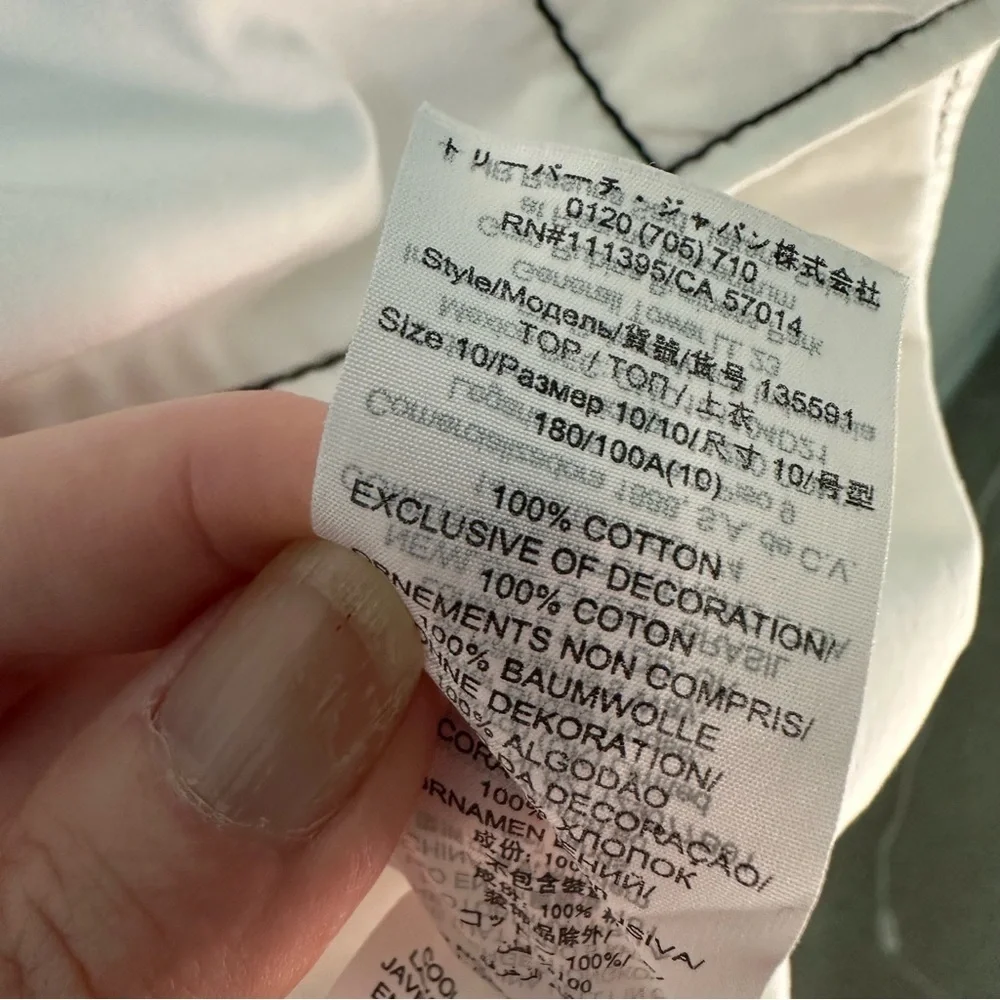 Tory Burch diamond-stitch poplin tunic SZ US 10 - Picture 10 of 12